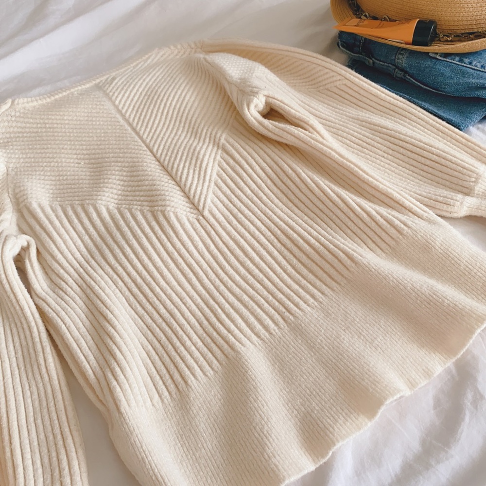Jon & Anna cream ribbed sweater - Picture 7 of 9